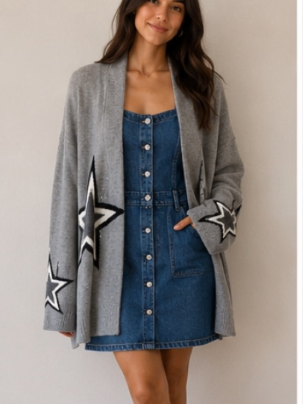 Zaket & Plover Gray Star Women's Cardigan